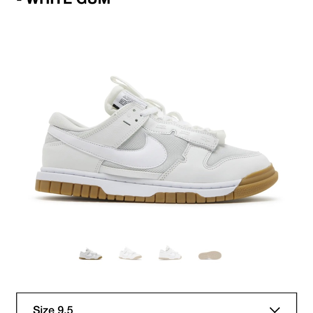 Nike air dunk jumbo remastered white gum 8.5